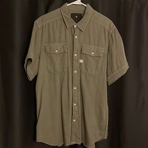 G-Star Raw green short sleeve button-up XL